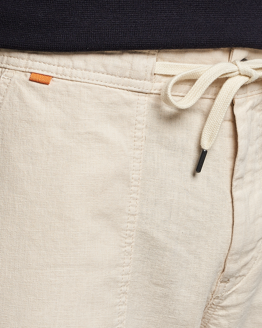 Herren | Hosen | BOSS ORANGE | Sisla Cotton/Linen Drawstring Pants Light Beige