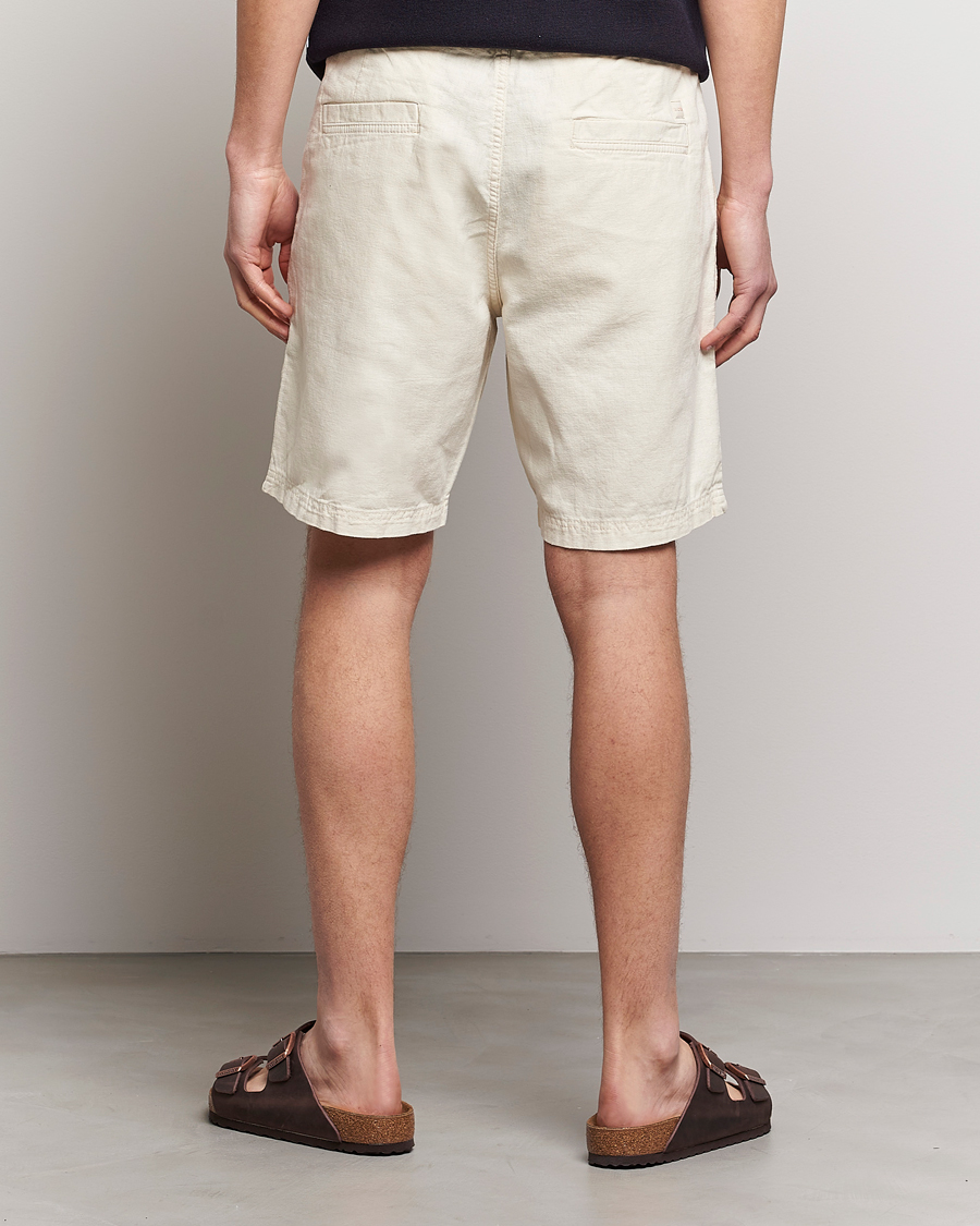 Herren | Shorts | BOSS ORANGE | Sisla Cotton/Linen Drawstring Shorts Light Beige