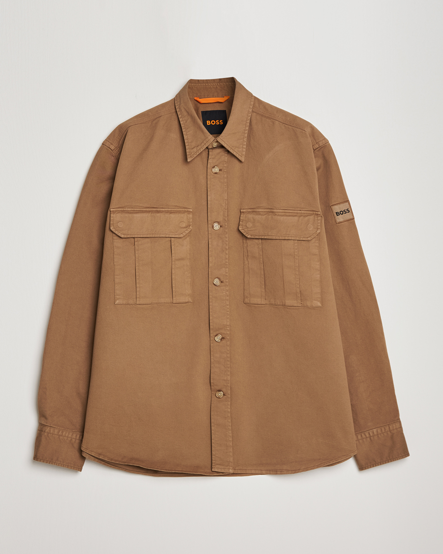Herren | Hemden | BOSS ORANGE | Lisel Pocket Overshirt Open Beige
