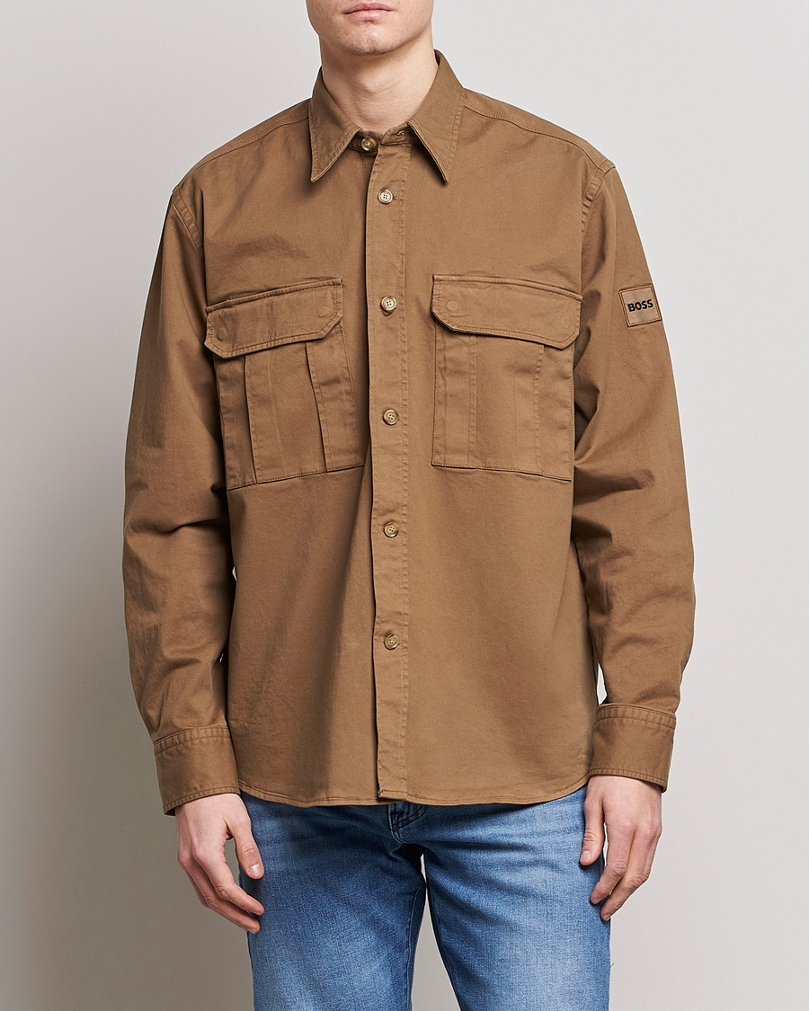 Herren | Hemden | BOSS ORANGE | Lisel Pocket Overshirt Open Beige