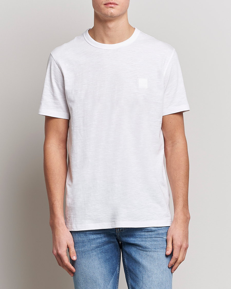 Herren | T-Shirts | BOSS ORANGE | Tegood Slub Crew Neck T-Shirt White