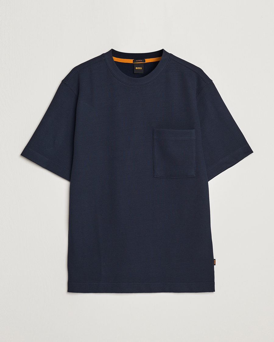 Herren | T-Shirts | BOSS ORANGE | Tempesto Knitted Crew Neck T-Shirt Dark Blue