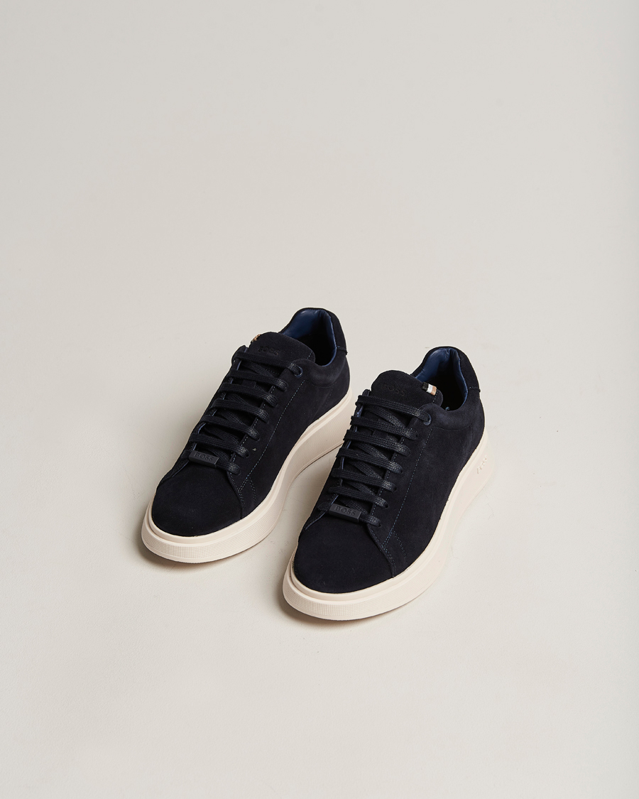 Herren | Bulton Suede Sneaker Dark Blue | BOSS BLACK | Bulton Suede Sneaker Dark Blue