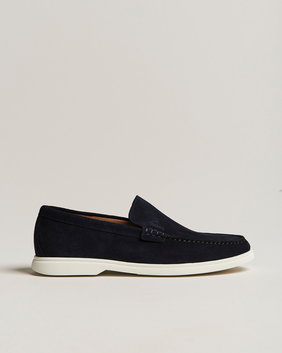 Herren | Sienne Suede Loafer Dark Blue | BOSS BLACK | Sienne Suede Loafer Dark Blue