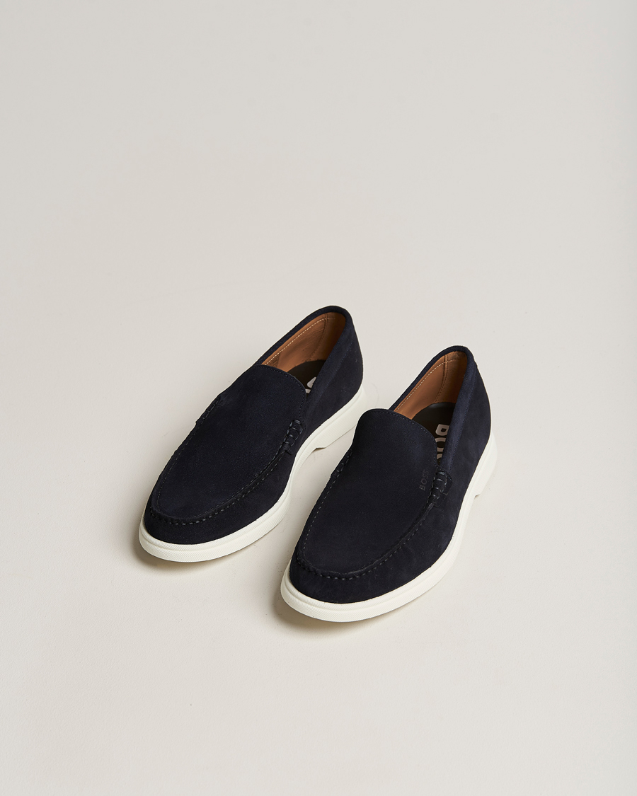 Herren | Sienne Suede Loafer Dark Blue | BOSS BLACK | Sienne Suede Loafer Dark Blue
