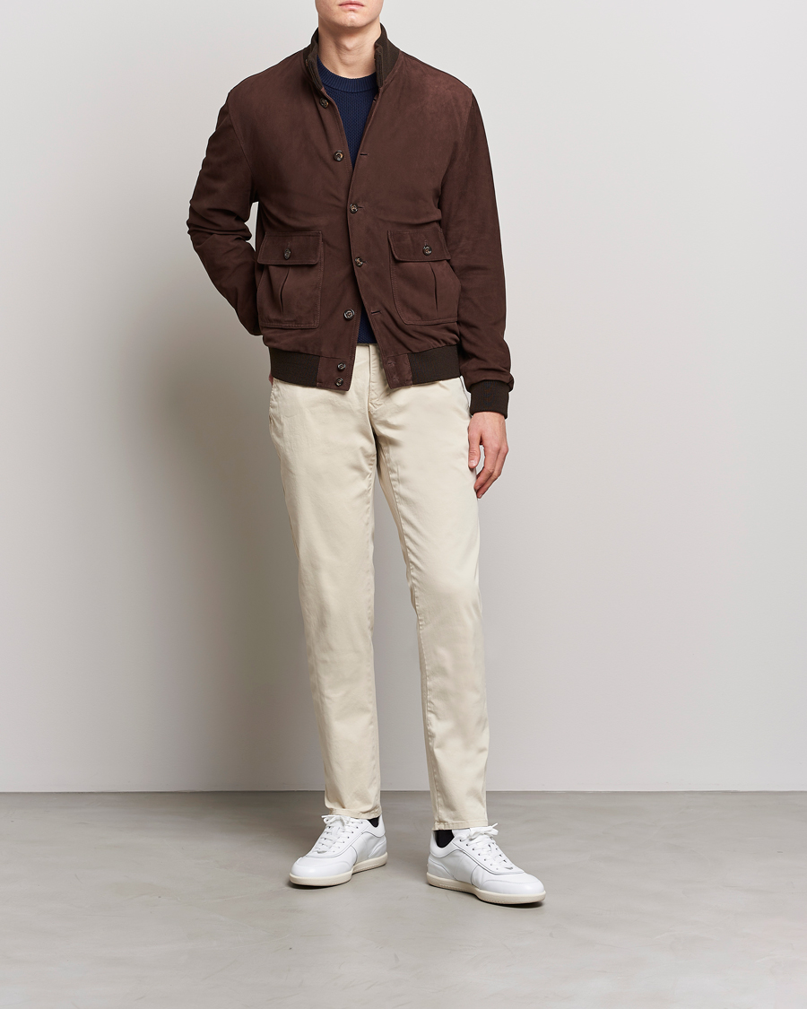 Herren | Hosen | Incotex | Slim Fit Garment Dyed Slacks Off White