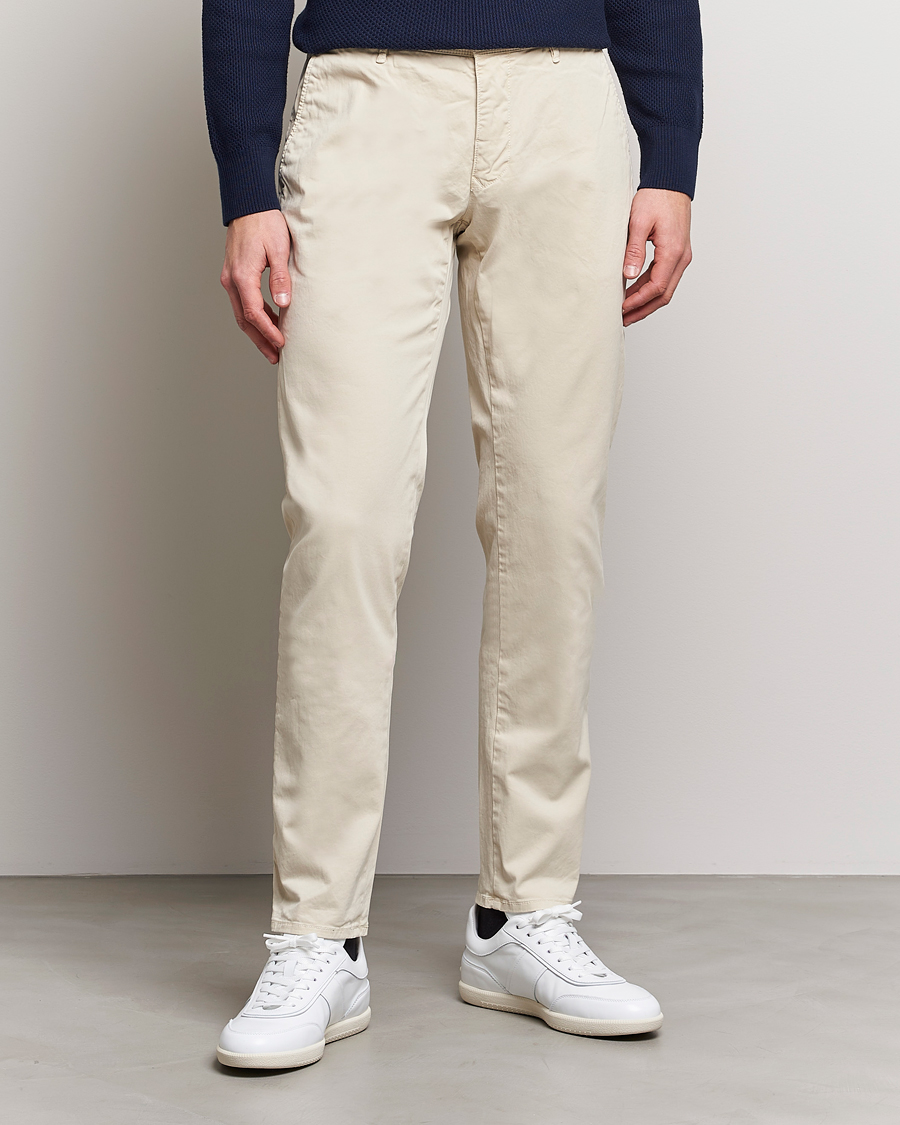 Herren | Hosen | Incotex | Slim Fit Garment Dyed Slacks Off White