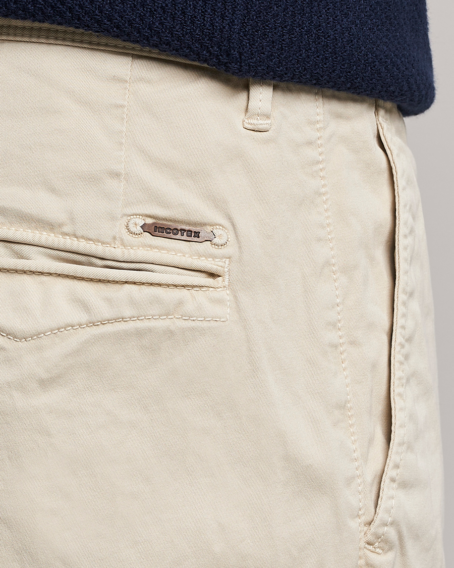 Herren | Hosen | Incotex | Slim Fit Garment Dyed Slacks Off White