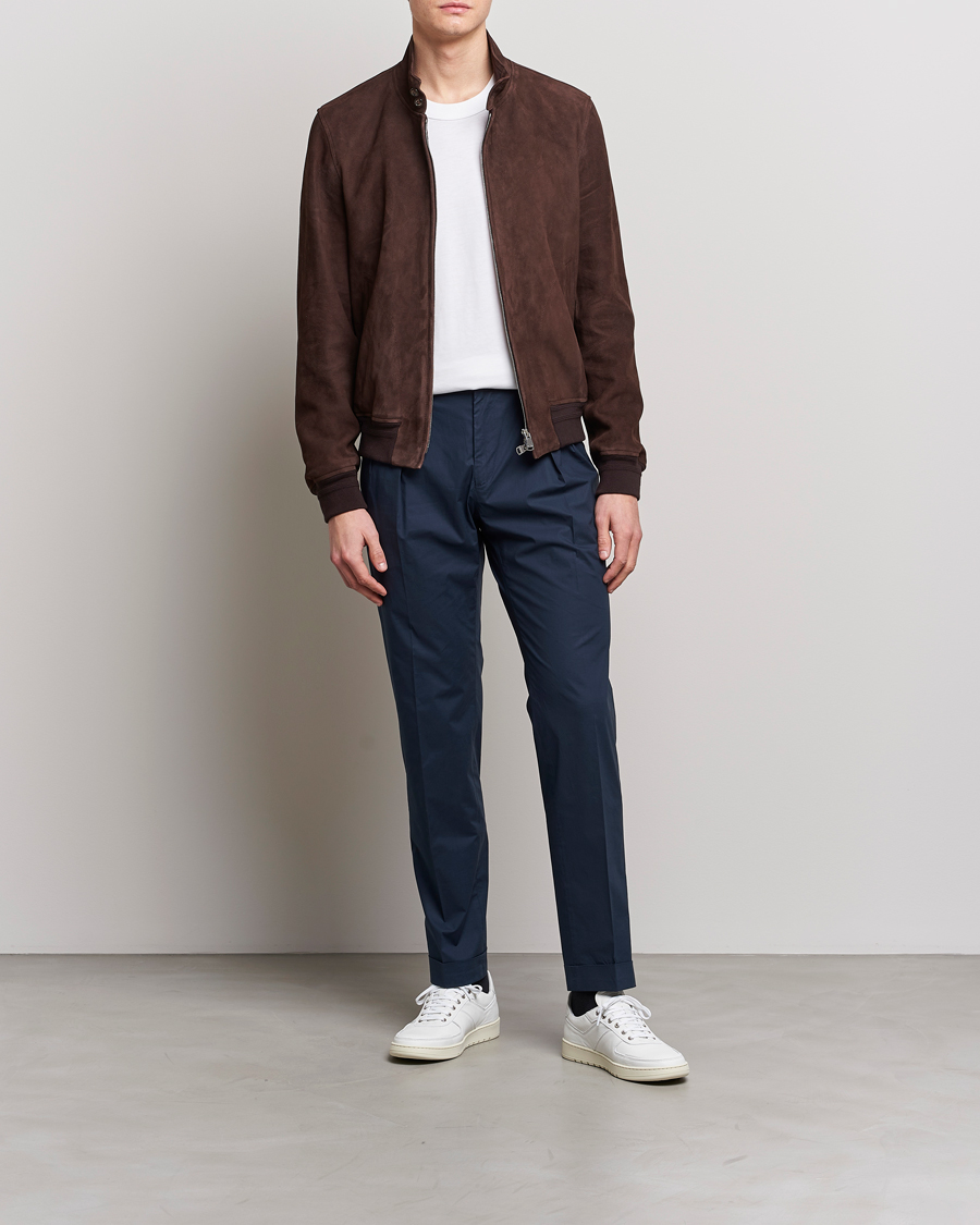 Herren | Hosen | Incotex | Carrot Fit Popelino Lightweight Cotton Trousers Navy