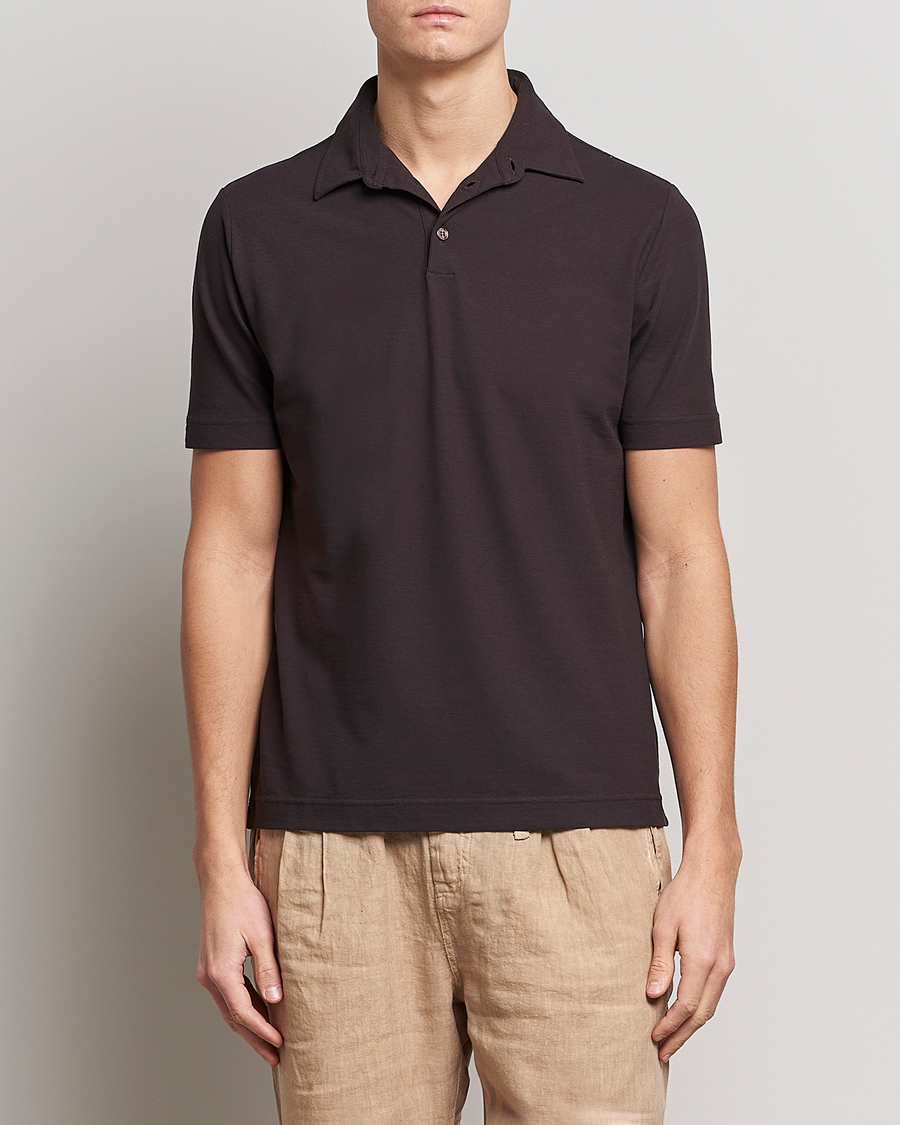 Herren | Poloshirts | Zanone | Ice Cotton Polo Dark Brown