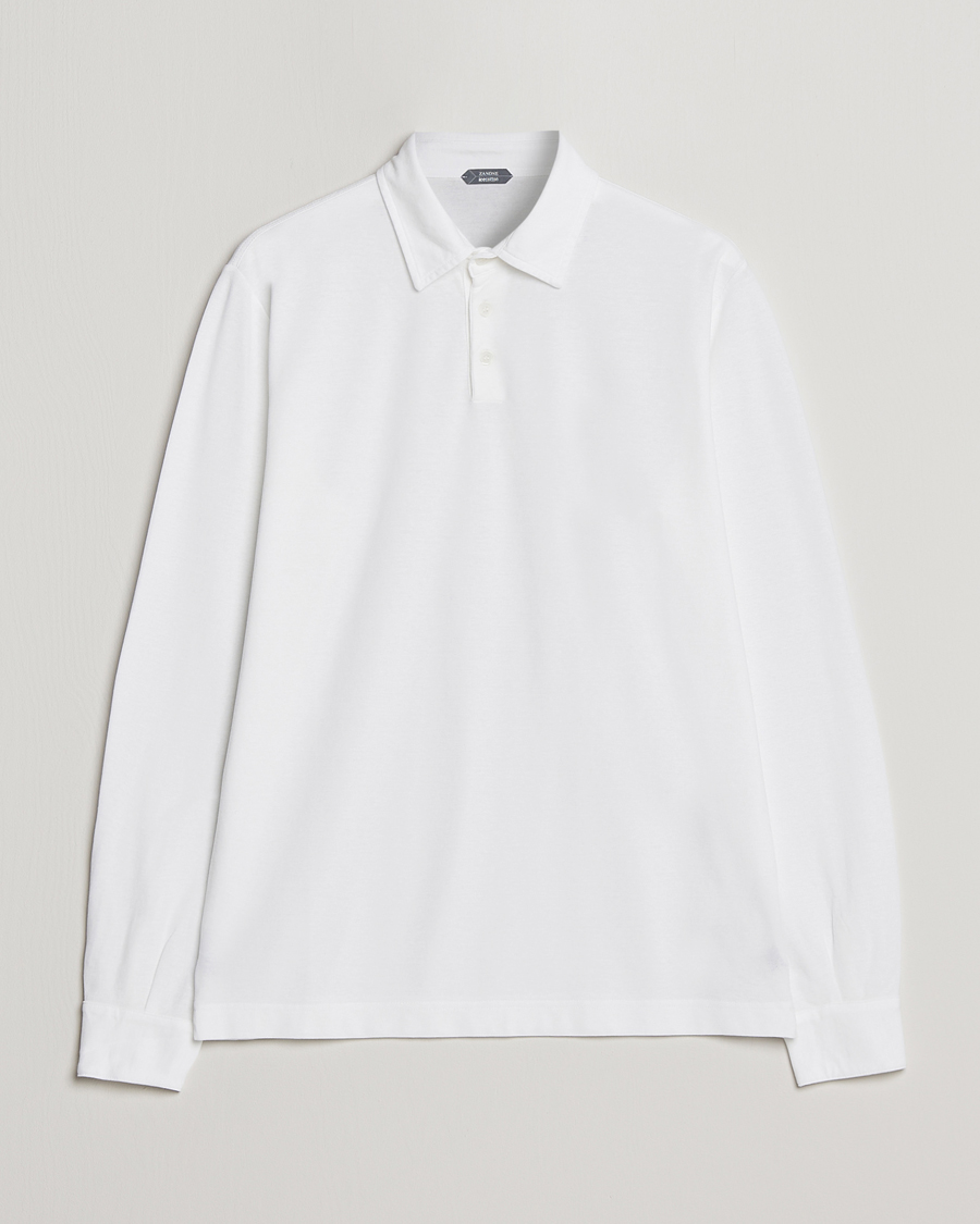 Herren | Pullover | Zanone | Ice Cotton Long Sleeve Polo White