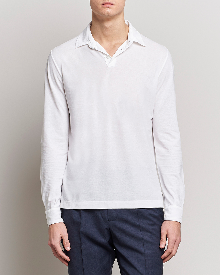 Herren | Pullover | Zanone | Ice Cotton Long Sleeve Polo White
