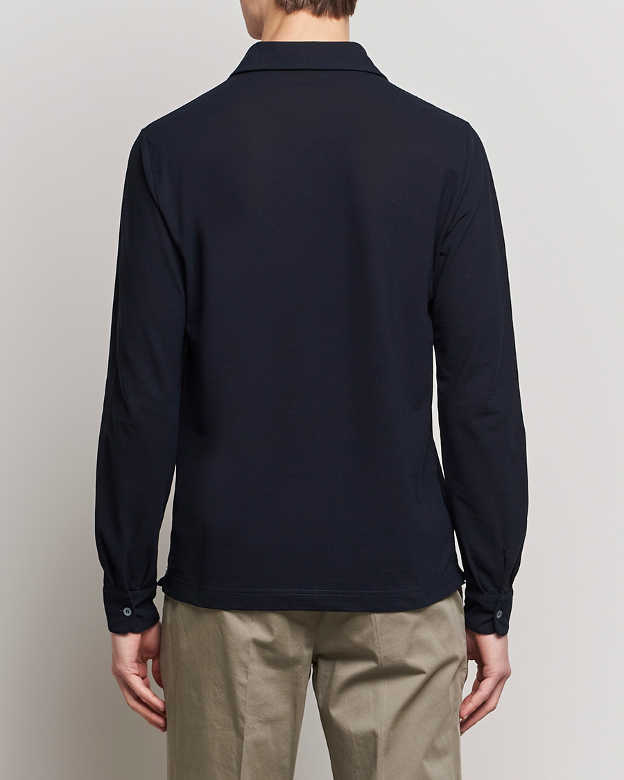 Herren | Pullover | Zanone | Ice Cotton Long Sleeve Polo Navy