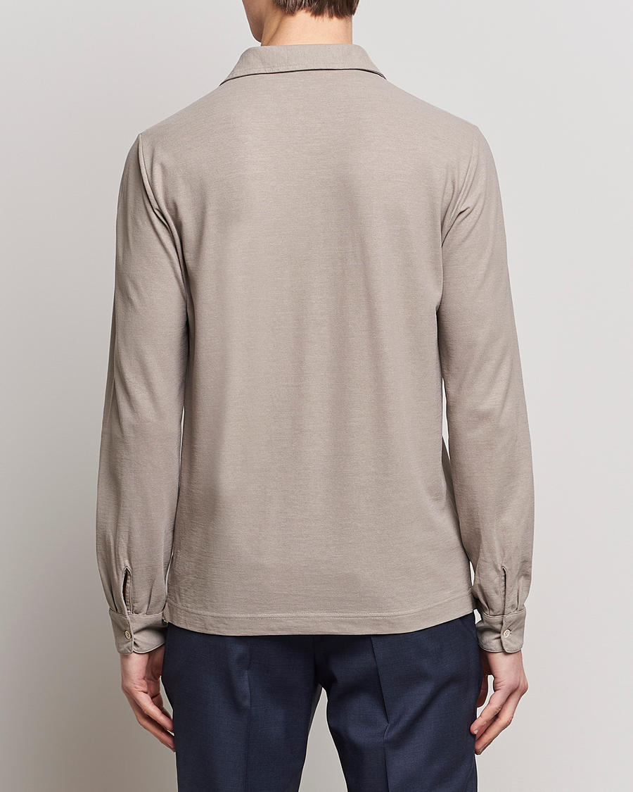 Herren | Pullover | Zanone | Ice Cotton Long Sleeve Polo Beige