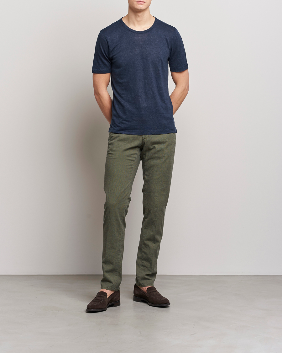 Herren | Hosen | Incotex | Slim Fit Overdyed Pattern Slacks Dark Green