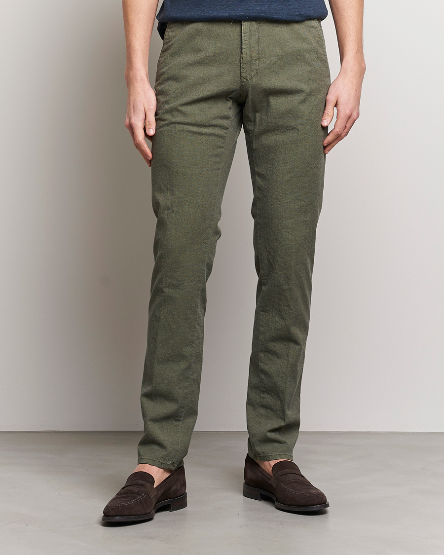 Herren | Hosen | Incotex | Slim Fit Overdyed Pattern Slacks Dark Green