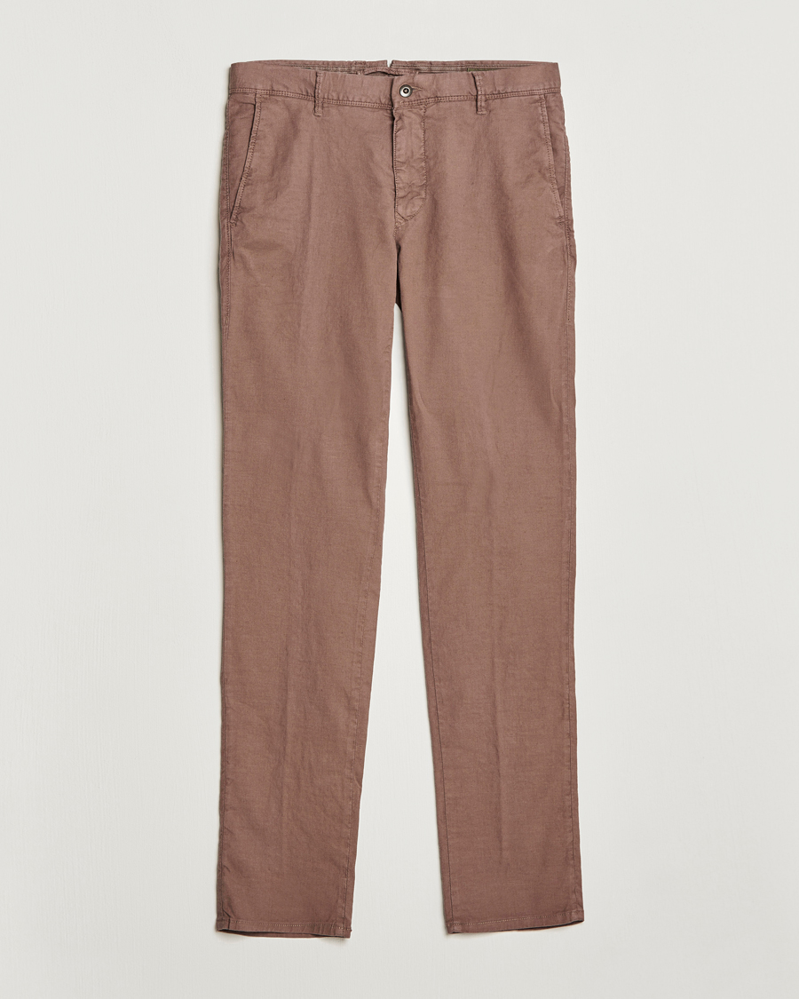 Herren | Hosen | Incotex | Slim Fit Cotton/Linen Slacks Brown