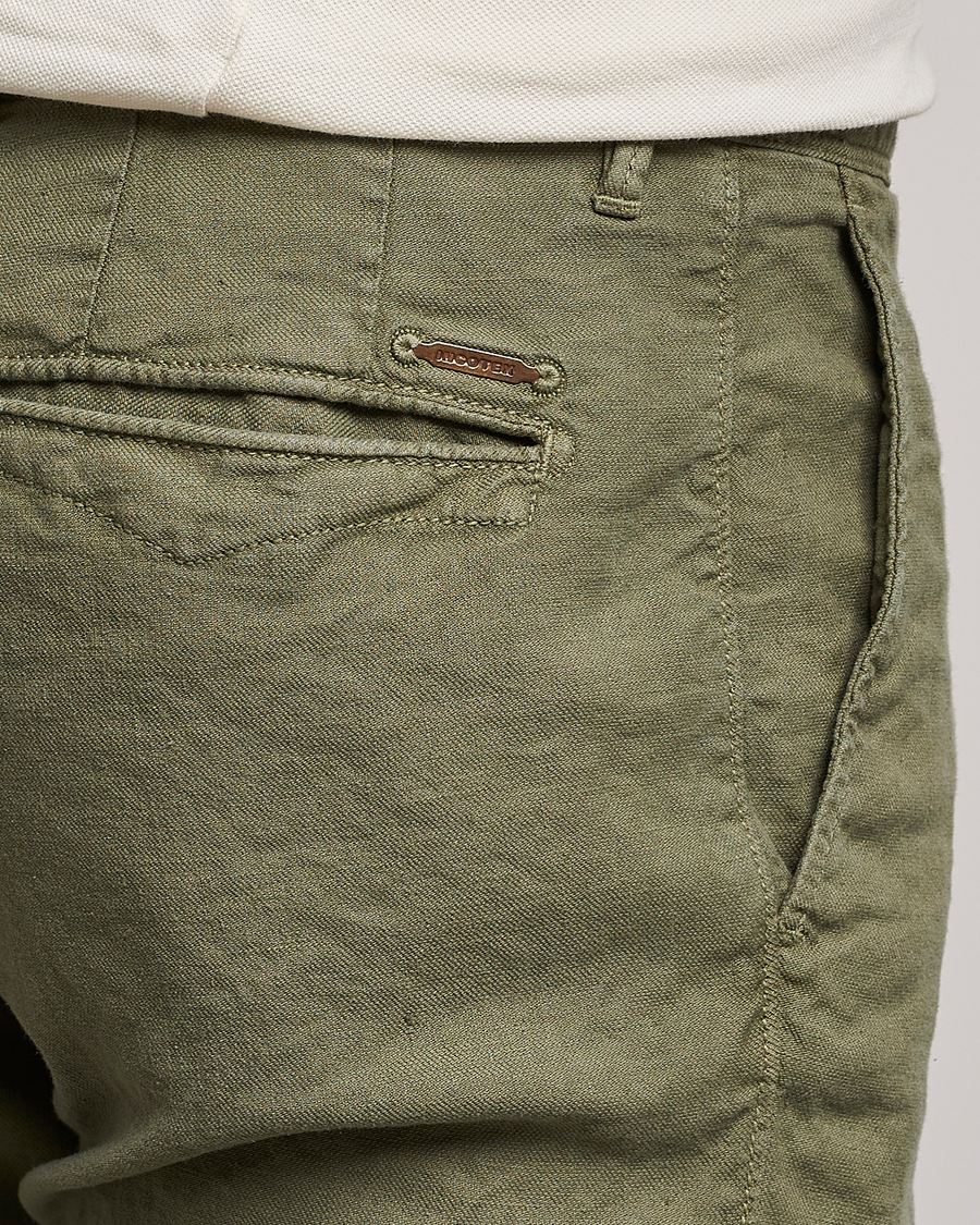Herren | Hosen | Incotex | Slim Fit Cotton/Linen Slacks Olive