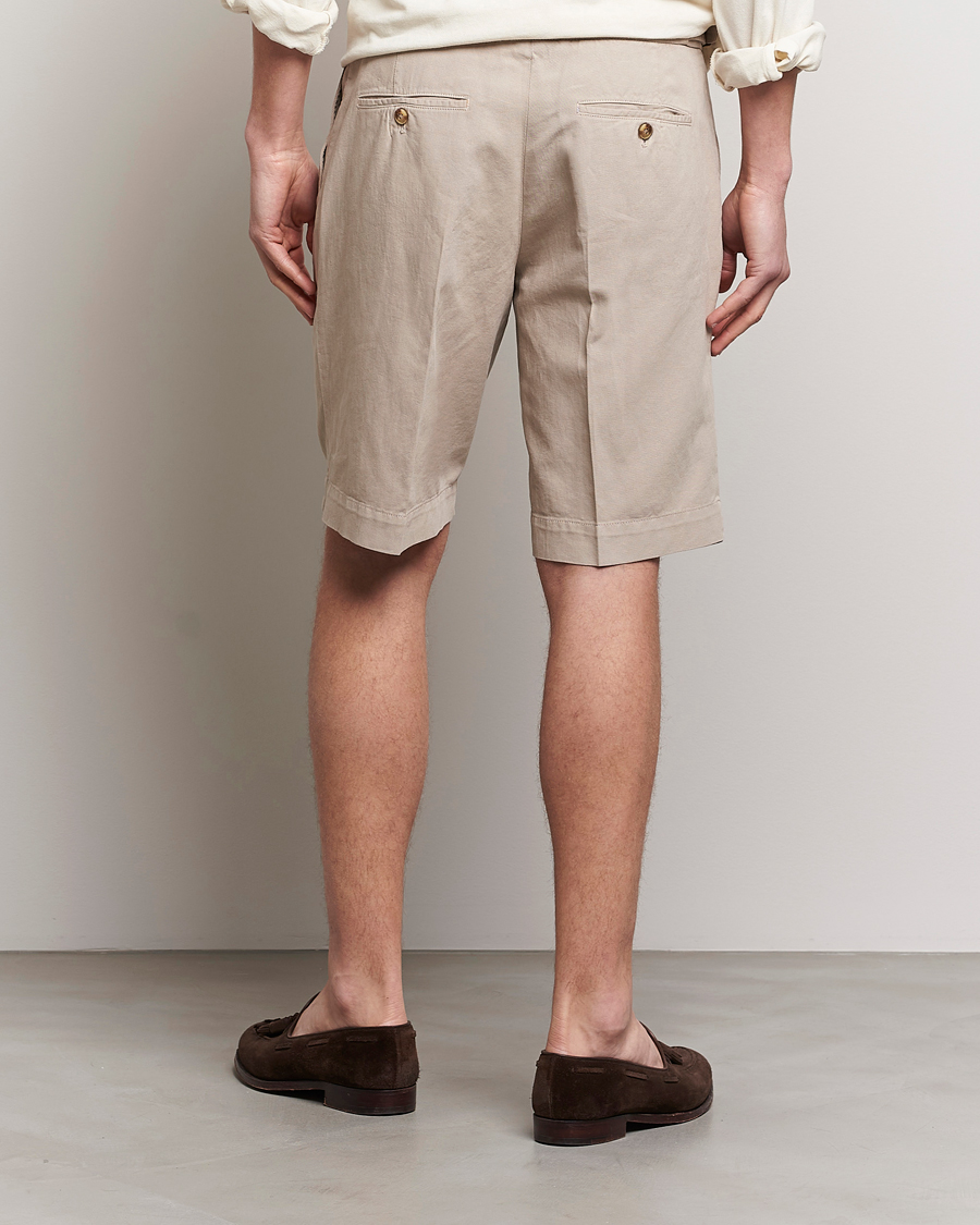 Herren | Shorts | Incotex | Pleated Chinolino Shorts Beige