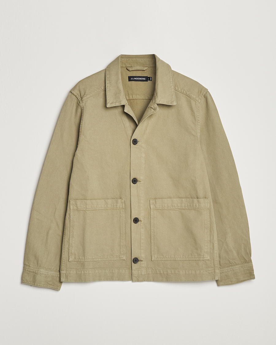 Herren | Hemden | J.Lindeberg | Lando Organic Twill Work Overshirt Aloe