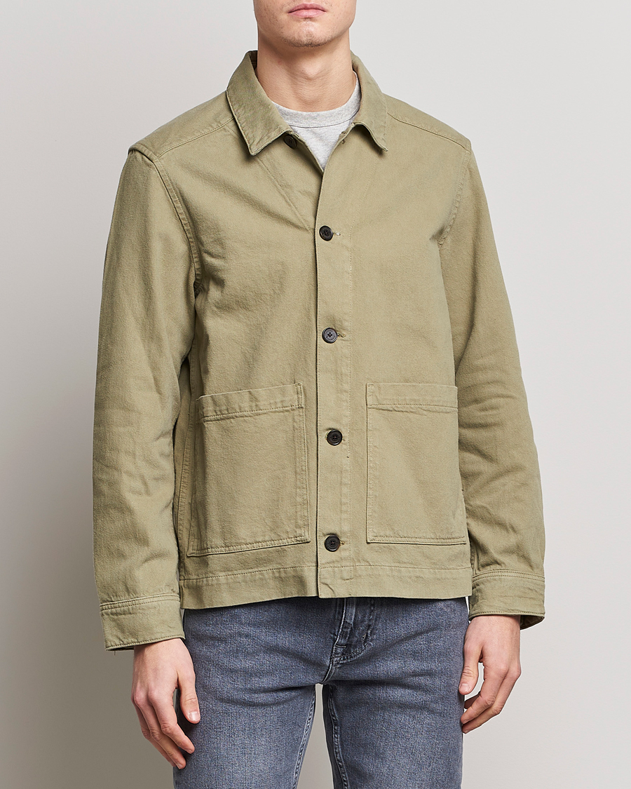 Herren | Hemden | J.Lindeberg | Lando Organic Twill Work Overshirt Aloe
