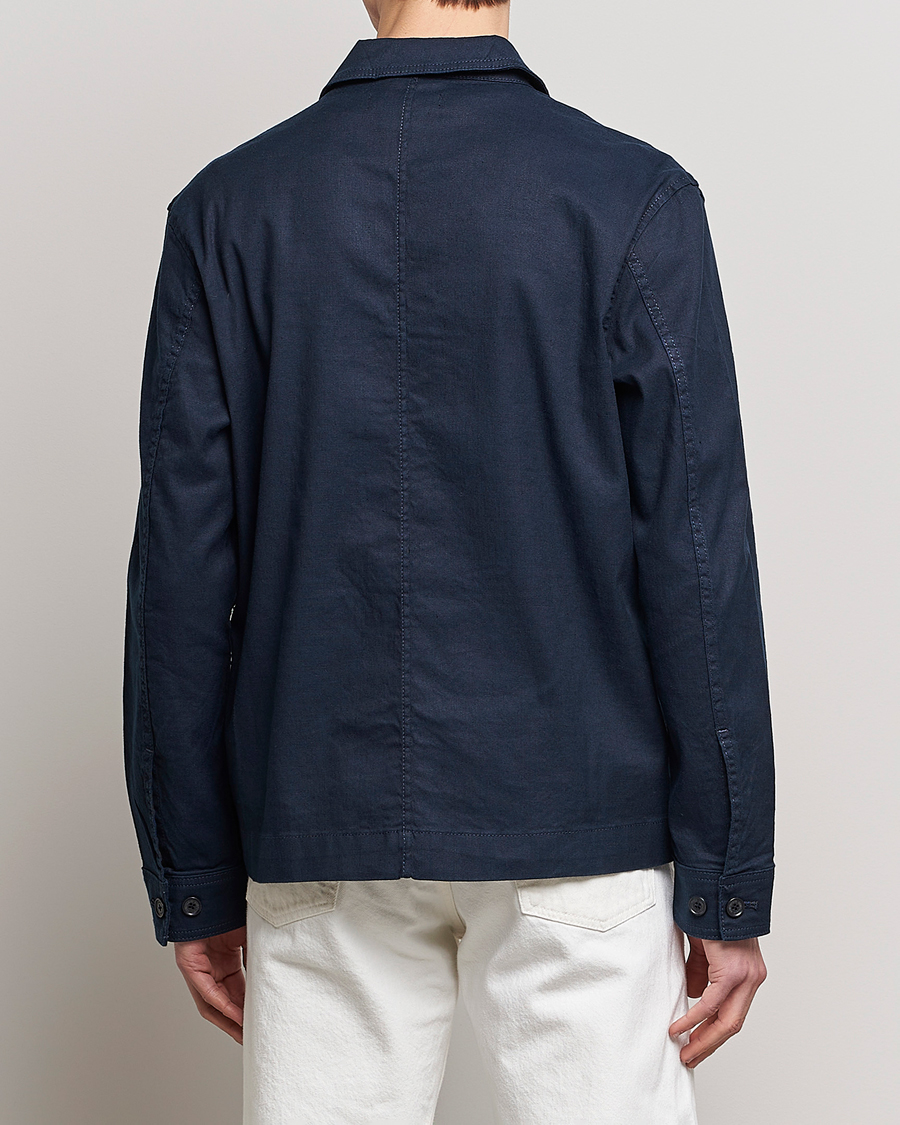 Herren | Hemden | J.Lindeberg | Errol Linen/Cotton Workwear Overshirt Navy