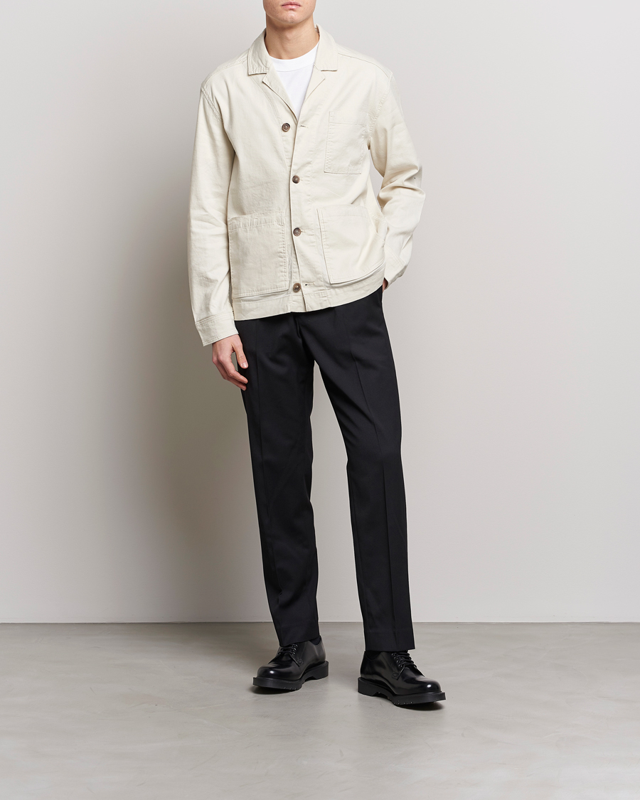 Herren | Hemden | J.Lindeberg | Errol Linen/Cotton Workwear Overshirt Turtledove