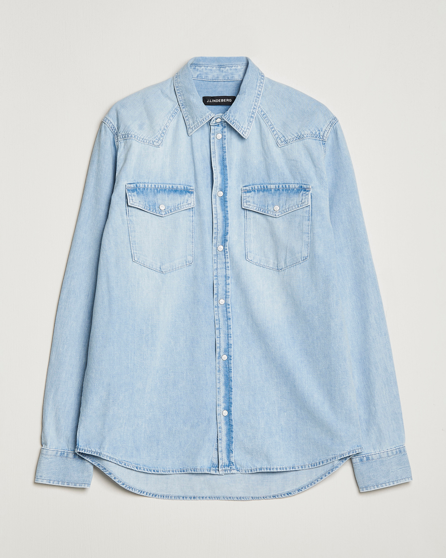 Herren | Hemden | J.Lindeberg | Carson Denim Shirt Light Blue