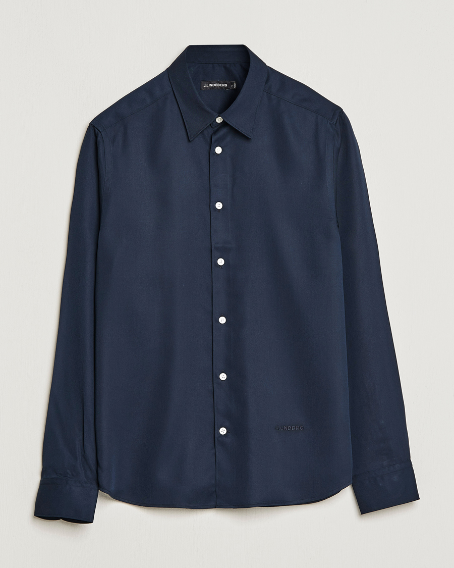 Herren | Hemden | J.Lindeberg | Slim Fit Comfort Tencel Shirt Navy