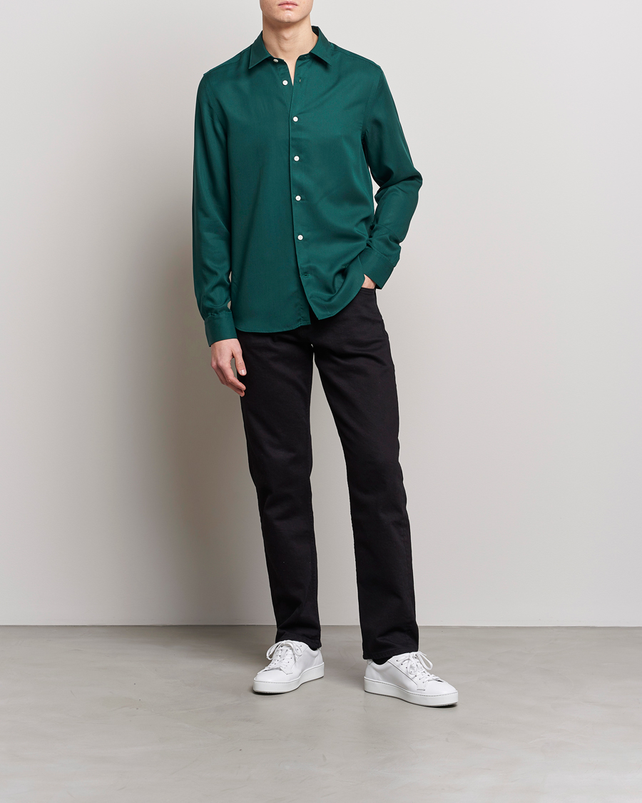 Herren | Hemden | J.Lindeberg | Slim Fit Comfort Tencel Shirt Rain Forest