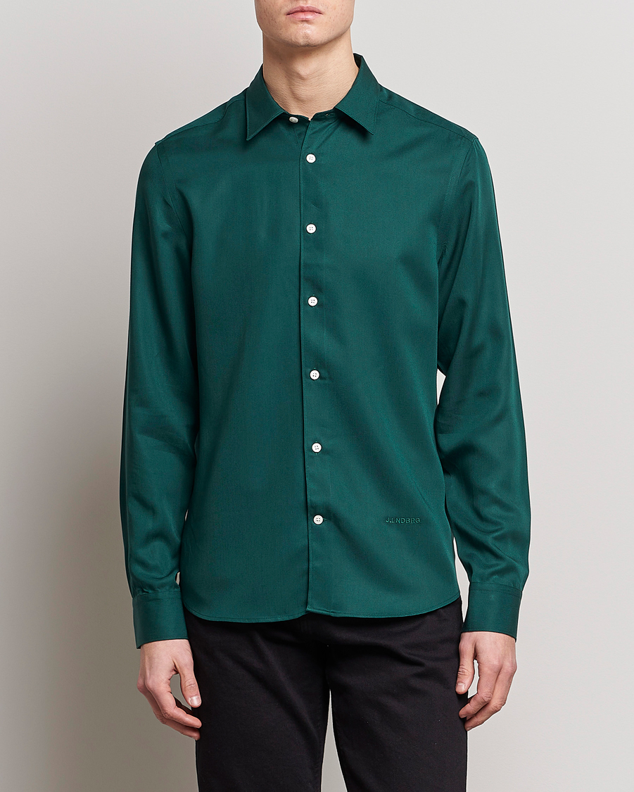Herren | Hemden | J.Lindeberg | Slim Fit Comfort Tencel Shirt Rain Forest