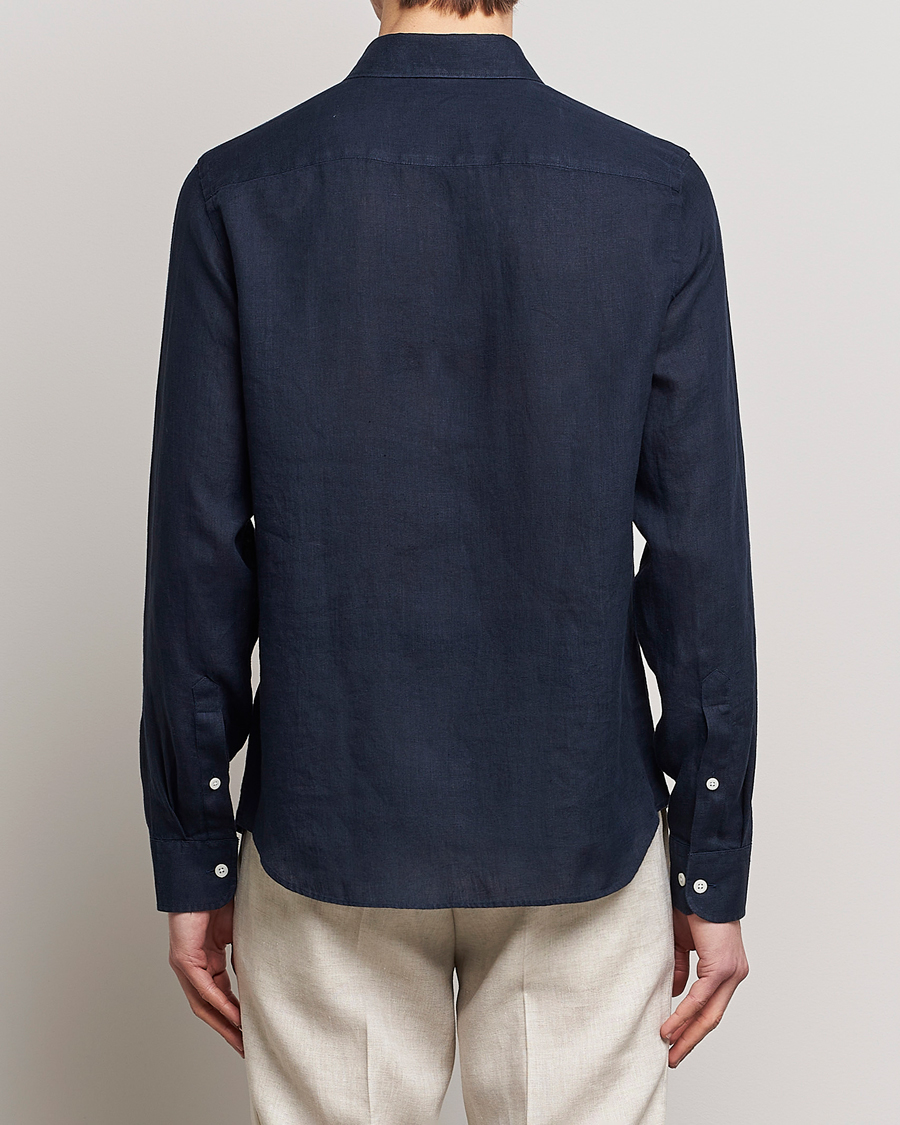 Herren | Hemden | J.Lindeberg | Slim Fit Clean Linen Shirt Navy