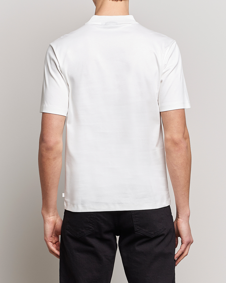 Herren | T-Shirts | J.Lindeberg | Ace Mock Neck Mercerized Cotton T-Shirt White