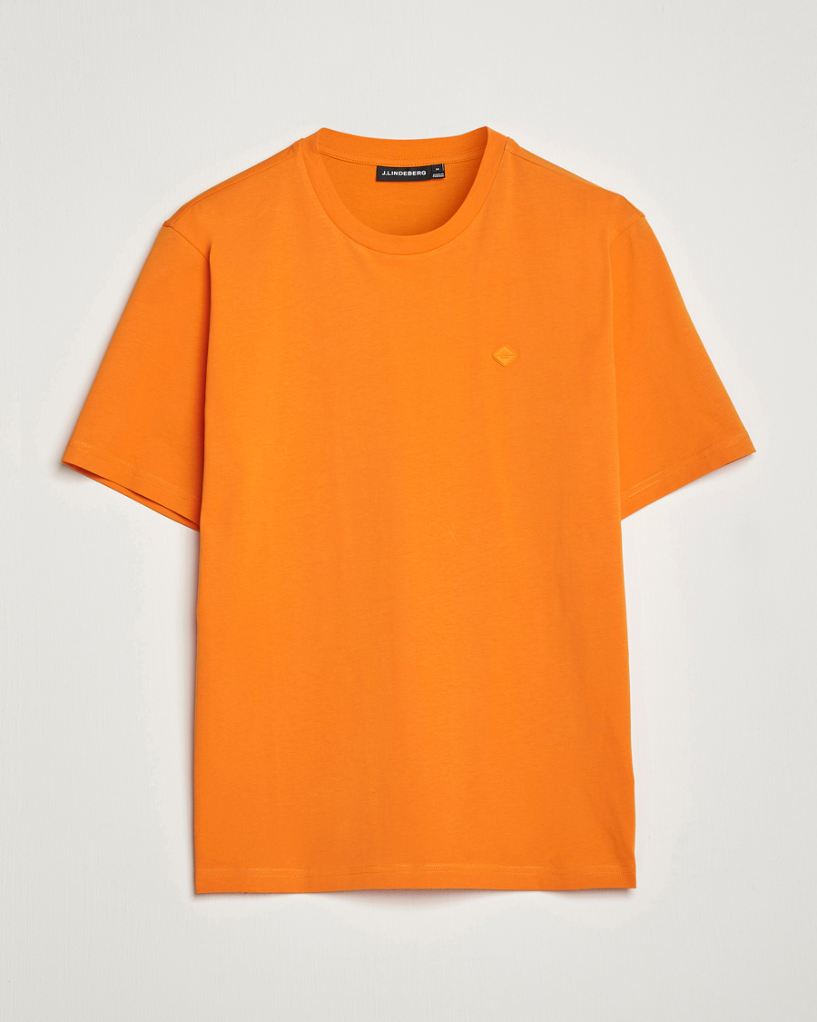 Herren | T-Shirts | J.Lindeberg | Dale Organic Cotton Patch T-Shirt Russet Orange