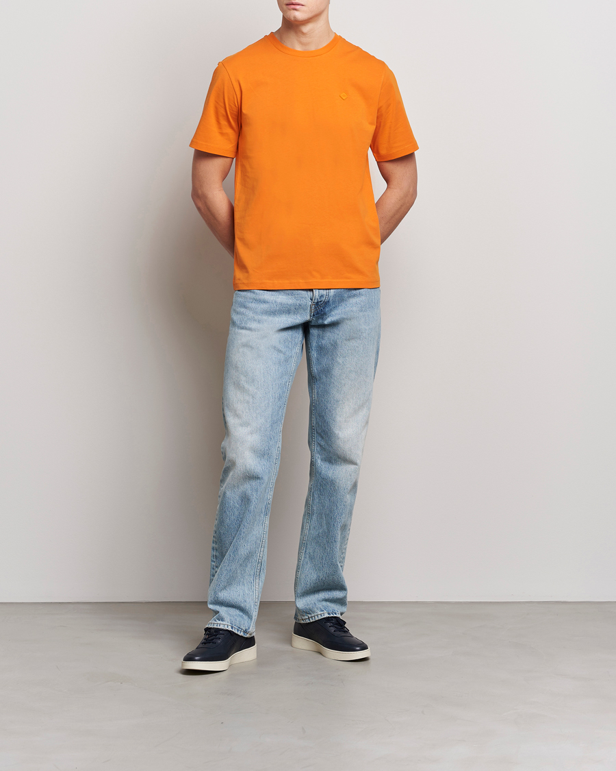 Herren | T-Shirts | J.Lindeberg | Dale Organic Cotton Patch T-Shirt Russet Orange