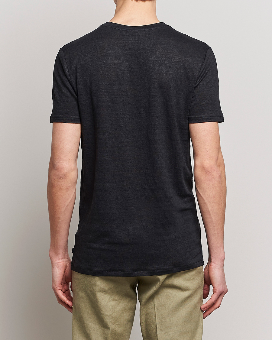 Herren | T-Shirts | J.Lindeberg | Coma Linen Tee Black