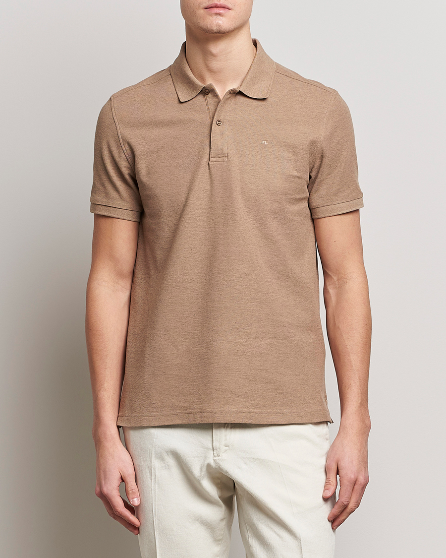 Herren | Poloshirts | J.Lindeberg | Troy Clean Polo Tiger Brown Melange