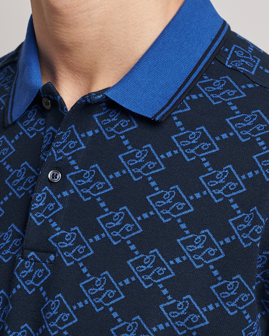 Herren | Poloshirts | J.Lindeberg | Deklan Organic Cotton Jacquard Polo Navy