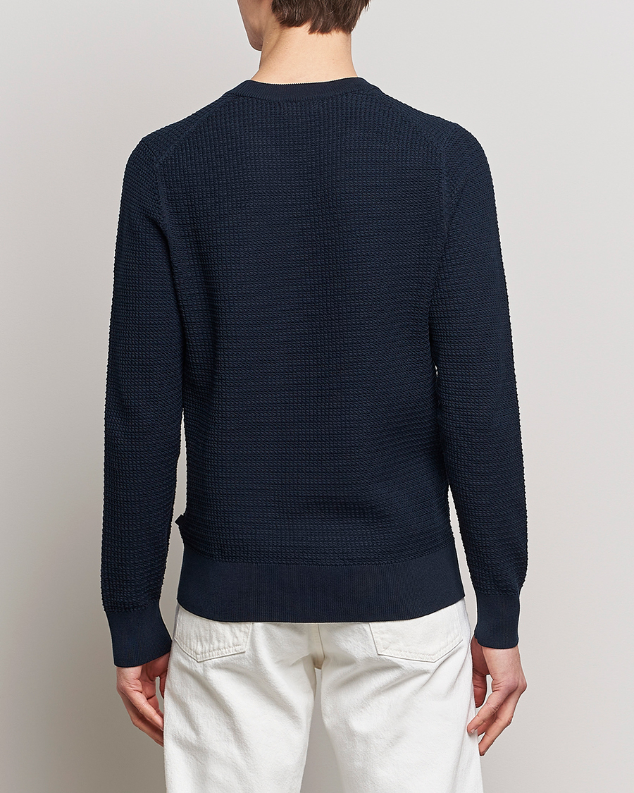 Herren | Pullover | J.Lindeberg | Arthur Structure Organic Cotton Crew Neck Navy