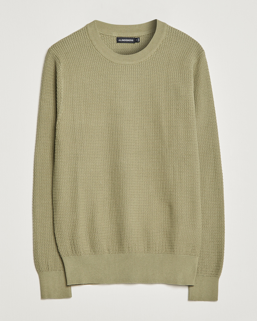 Herren | Pullover | J.Lindeberg | Arthur Structure Organic Cotton Crew Neck Aloe