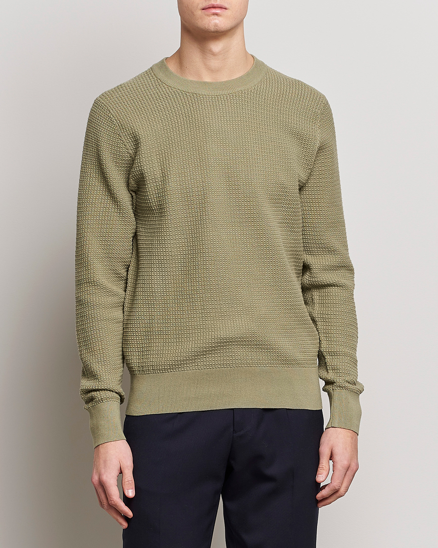 Herren | Pullover | J.Lindeberg | Arthur Structure Organic Cotton Crew Neck Aloe