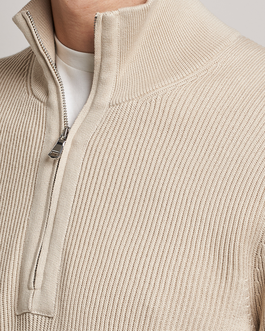 Herren | Pullover | J.Lindeberg | Alex Half Zip Organic Cotton Sweater Turtledove