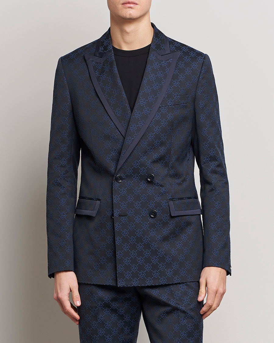 Herren | Sakkos | J.Lindeberg | Doryl S JL Jacquard Double Breasted Blazer Navy