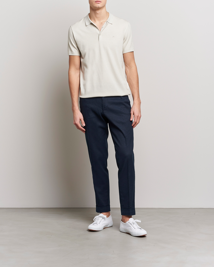 Herren | Hosen | J.Lindeberg | Grant Stretch Cotton/Linen Trousers Navy
