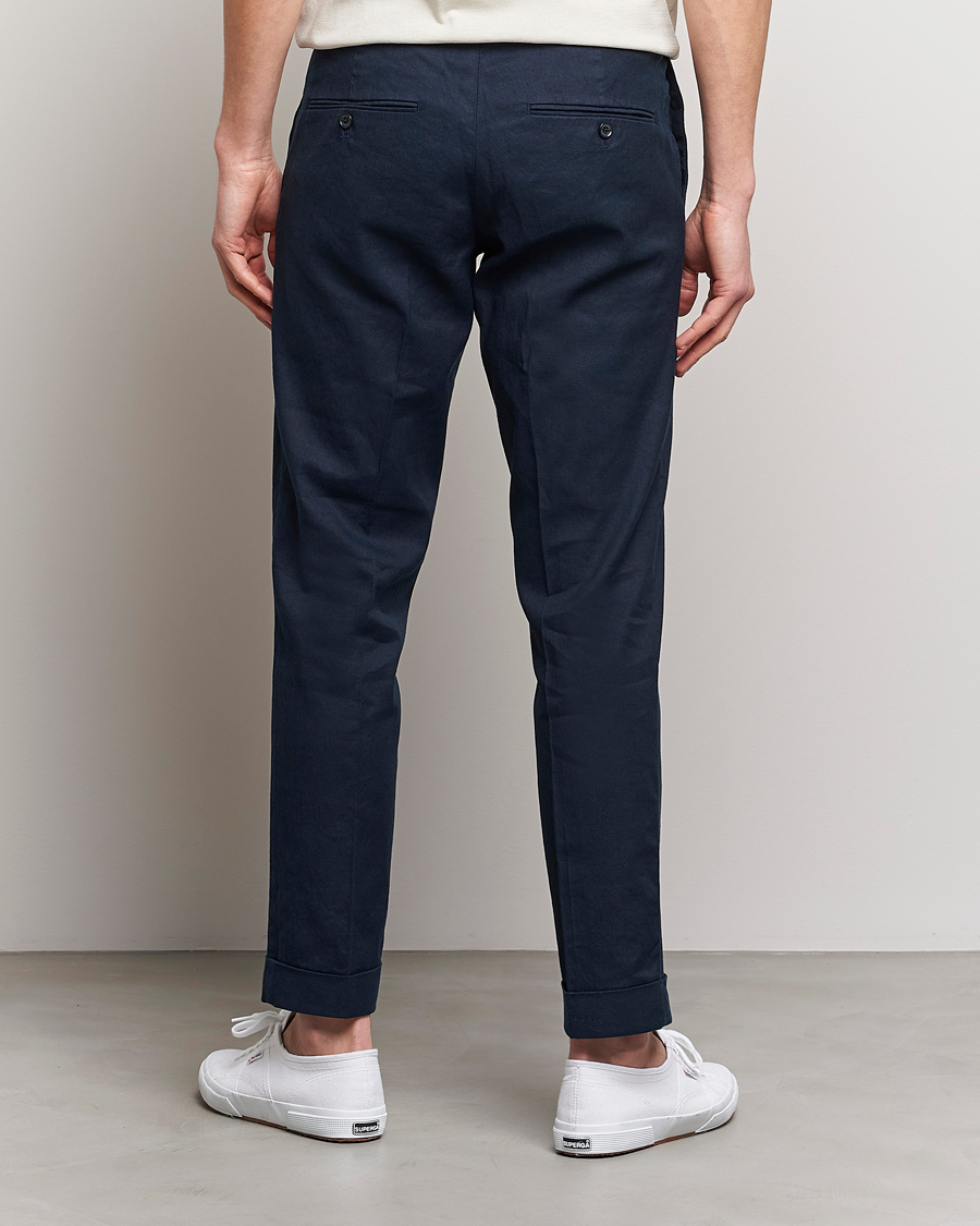 Herren | Hosen | J.Lindeberg | Grant Stretch Cotton/Linen Trousers Navy