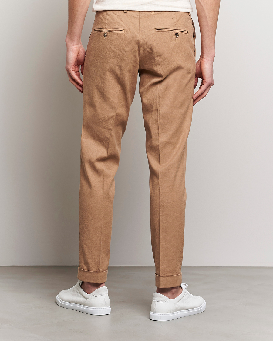 Herren | Hosen | J.Lindeberg | Grant Stretch Cotton/Linen Trousers Tiger Brown