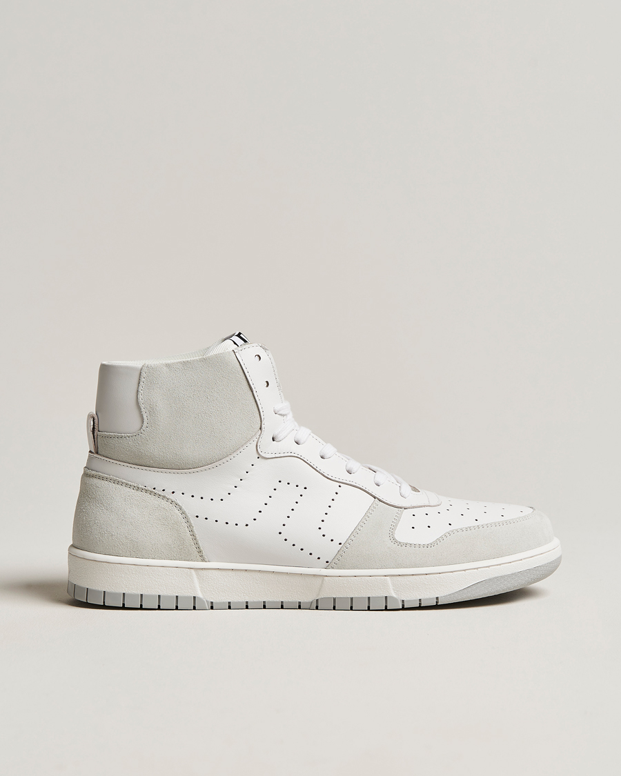Herren | J.Lindeberg Kane High Top Leather Sneaker White | J.Lindeberg | Kane High Top Leather Sneaker White
