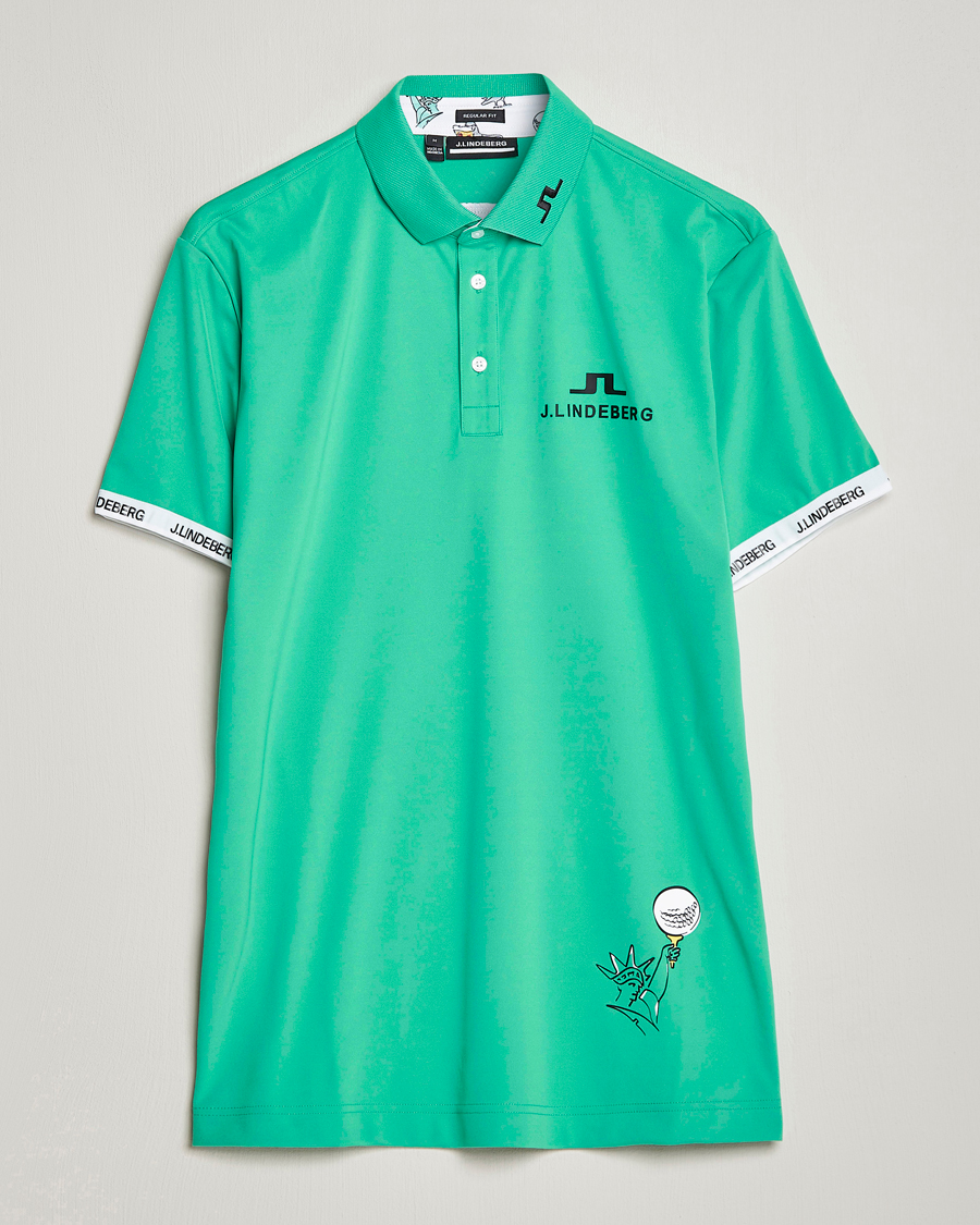 Herren | Poloshirts | J.Lindeberg | KV PGA Printed Jersey Polo Blarney Green