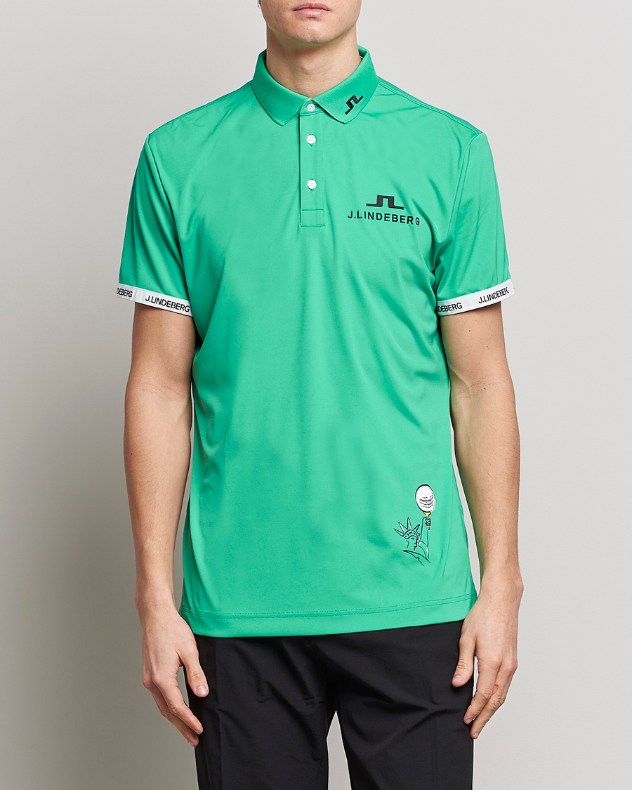 Herren | Poloshirts | J.Lindeberg | KV PGA Printed Jersey Polo Blarney Green