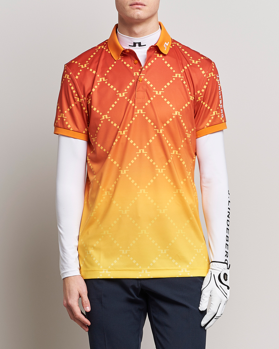 Herren | Poloshirts | J.Lindeberg | Tour Tech Regular Fit Printed Polo Sunset Fade
